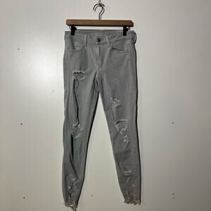 American Eagle Outfitter Super Stretch Gray Denim Jeggings Womans Size 6